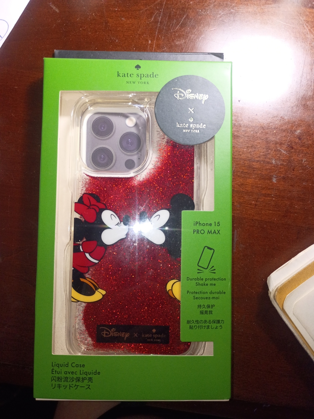 Kate Spade Red Glitter Disney Minnie & Mickey iPhone 15 Pro Max Case